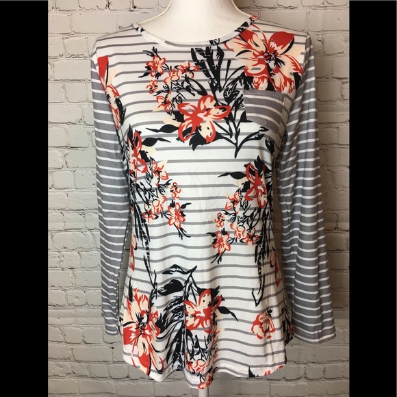 Tops - Floral/strip top